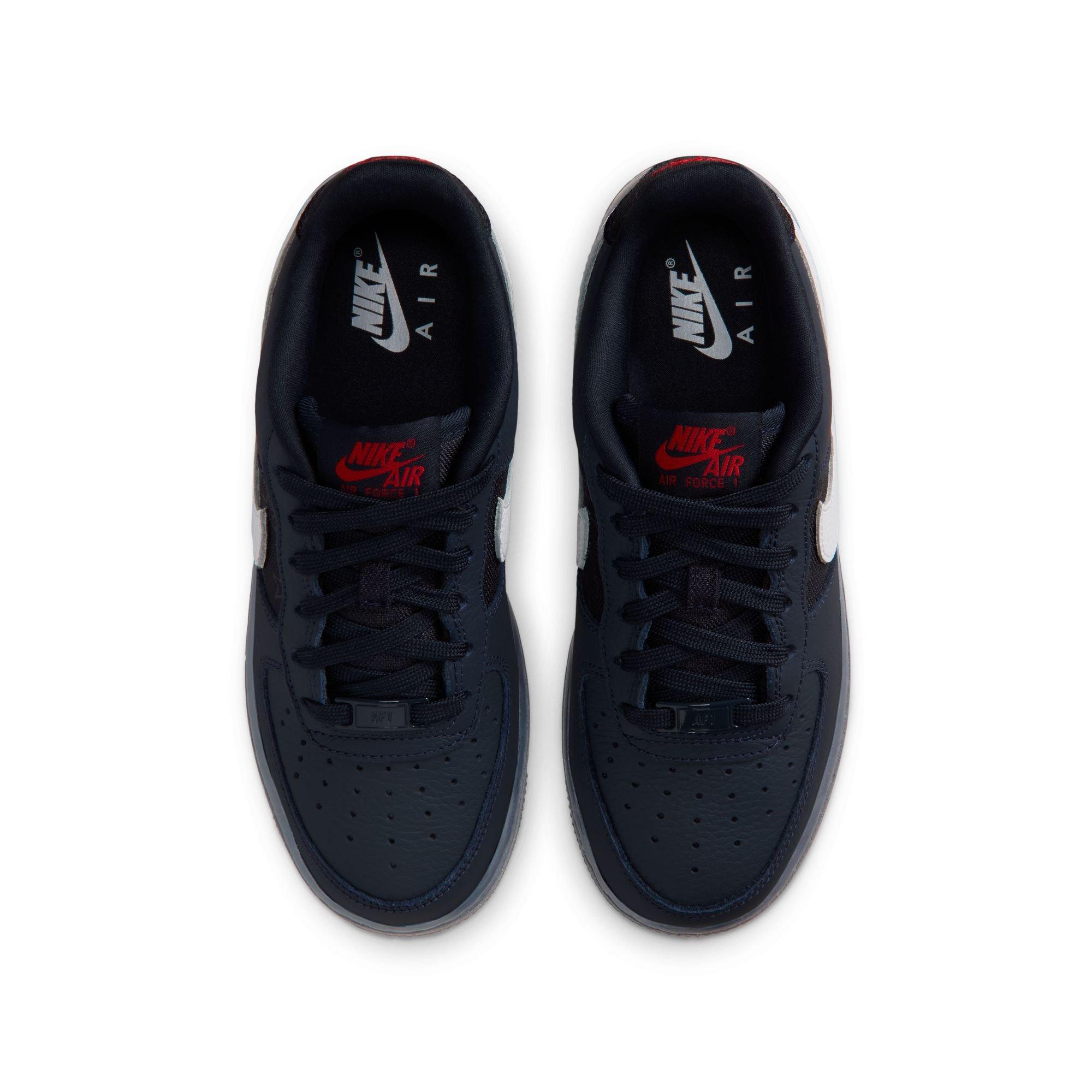Nike Air Force 1 "Dark Obsidian" Grade School Kids' Shoe - DARK OBSIDIAN/WHITE/BLACK/UNIVERSITY RED Thumbnail View 9