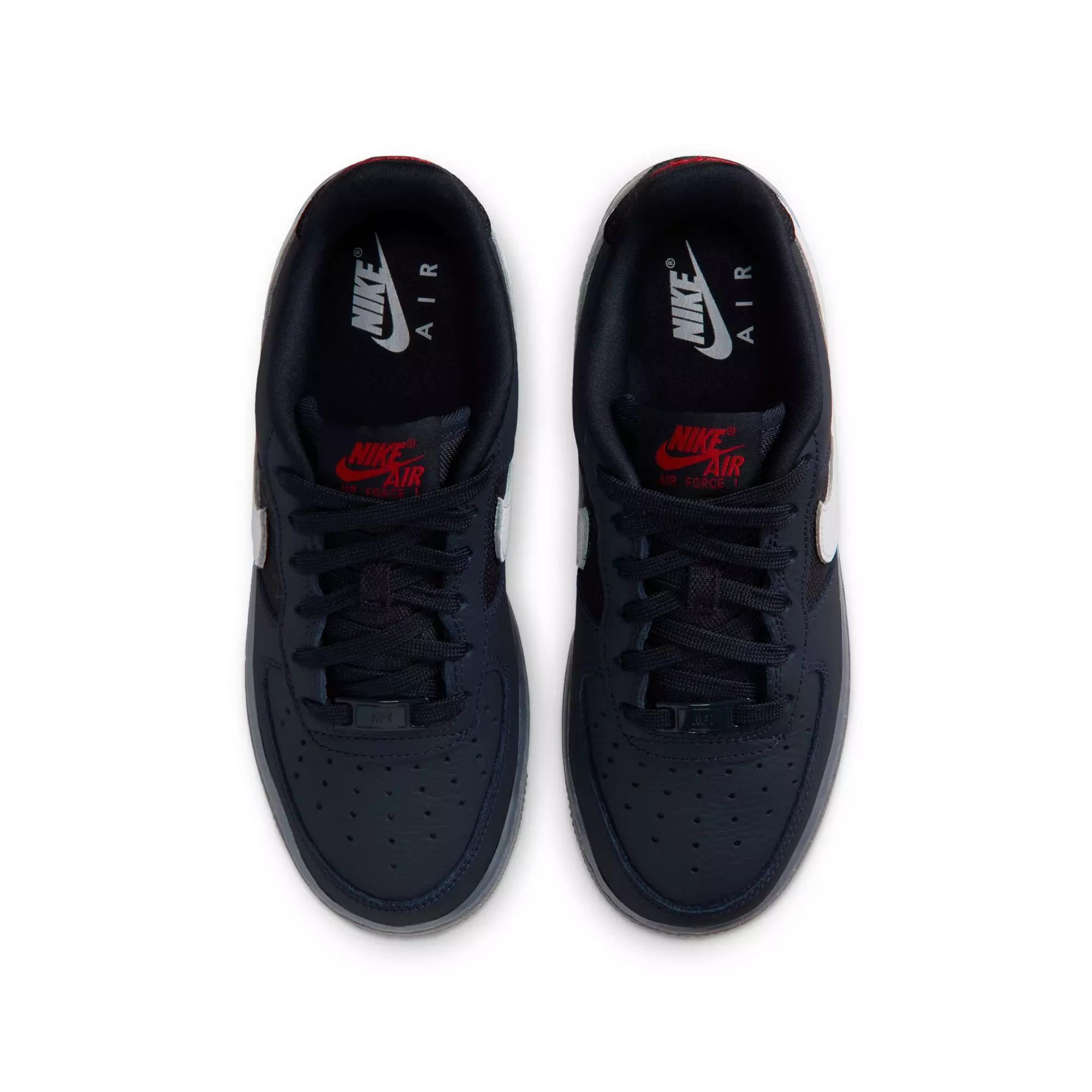 Nike Air Force 1 "Dark Obsidian" Grade School Kids' Shoe - DARK OBSIDIAN/WHITE/BLACK/UNIVERSITY RED