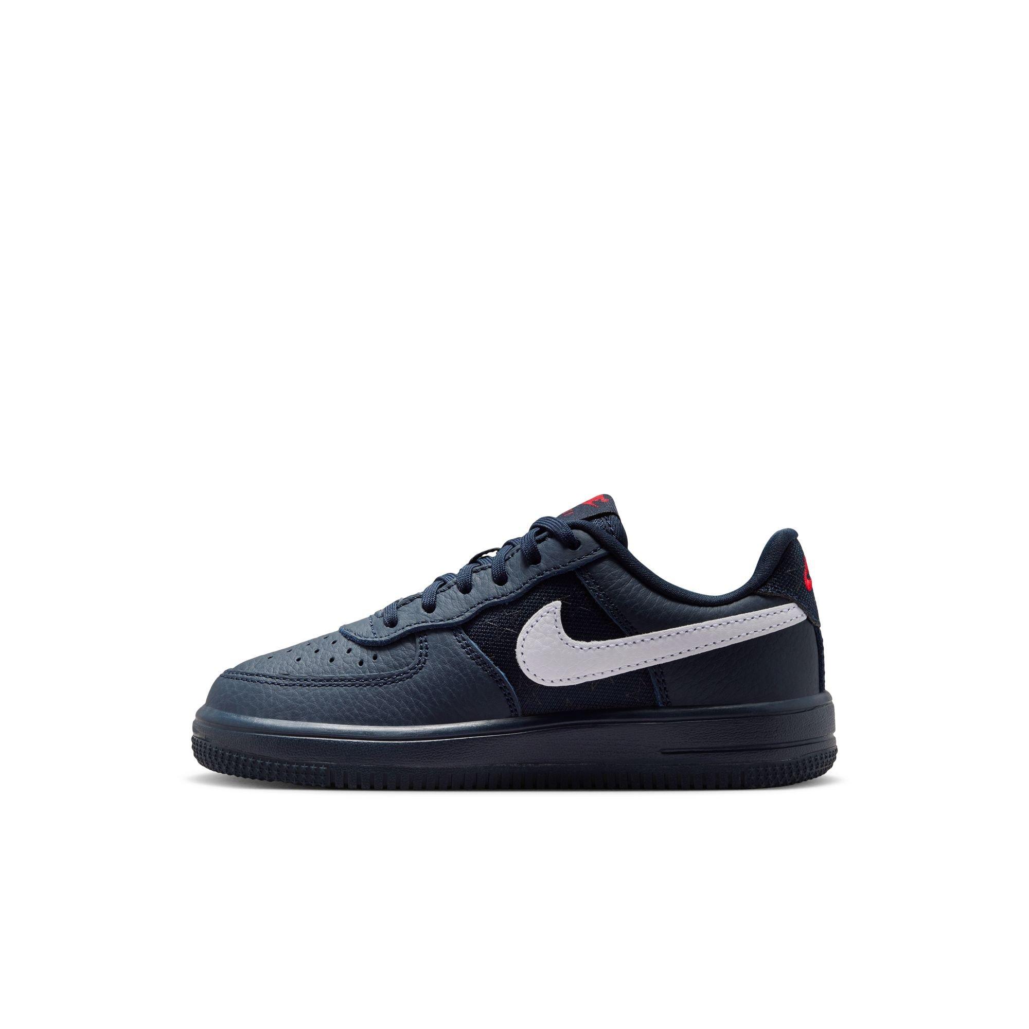 Nike Air Force 1 "Dark Obsidian" Preschool Kids' Shoe - DARK OBSIDIAN/WHITE/BLACK/UNIVERSITY RED Thumbnail View 8