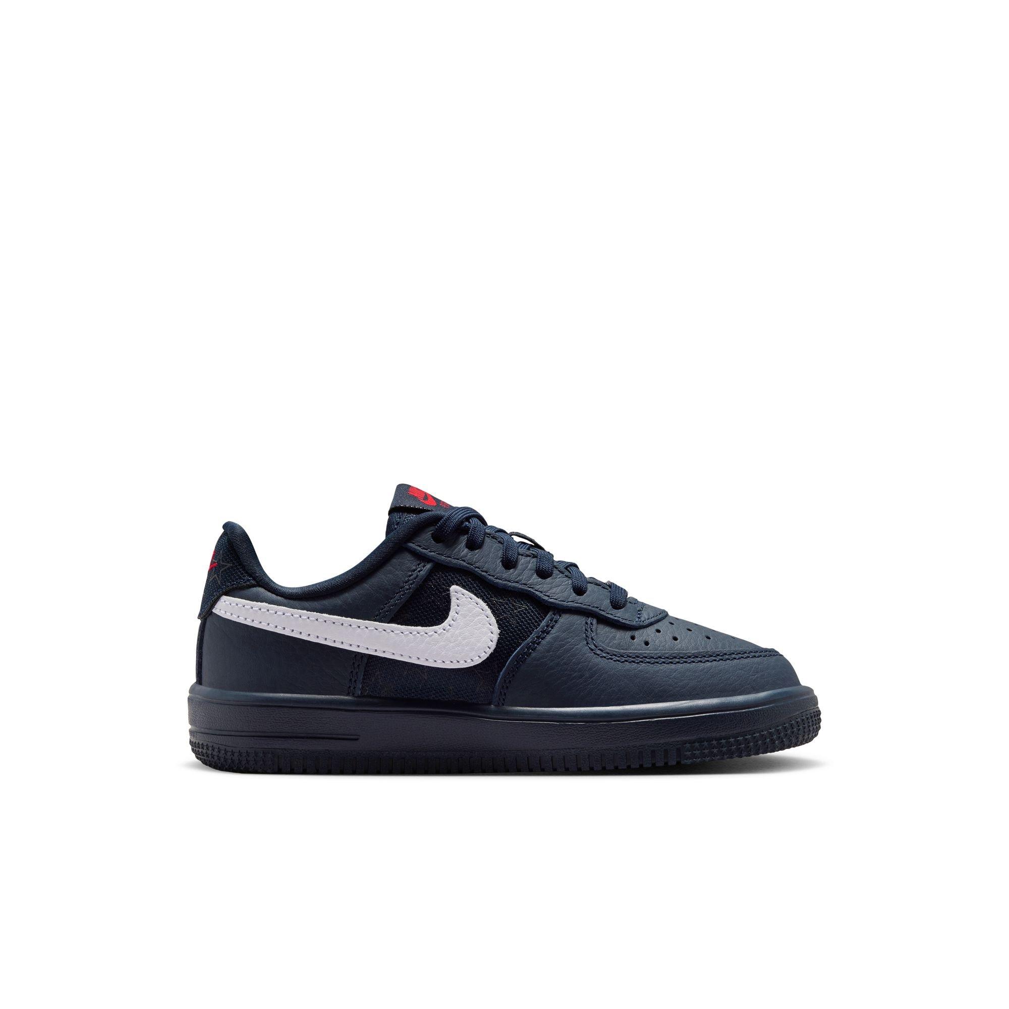 Nike Air Force 1 "Dark Obsidian" Preschool Kids' Shoe - DARK OBSIDIAN/WHITE/BLACK/UNIVERSITY RED Thumbnail View 3
