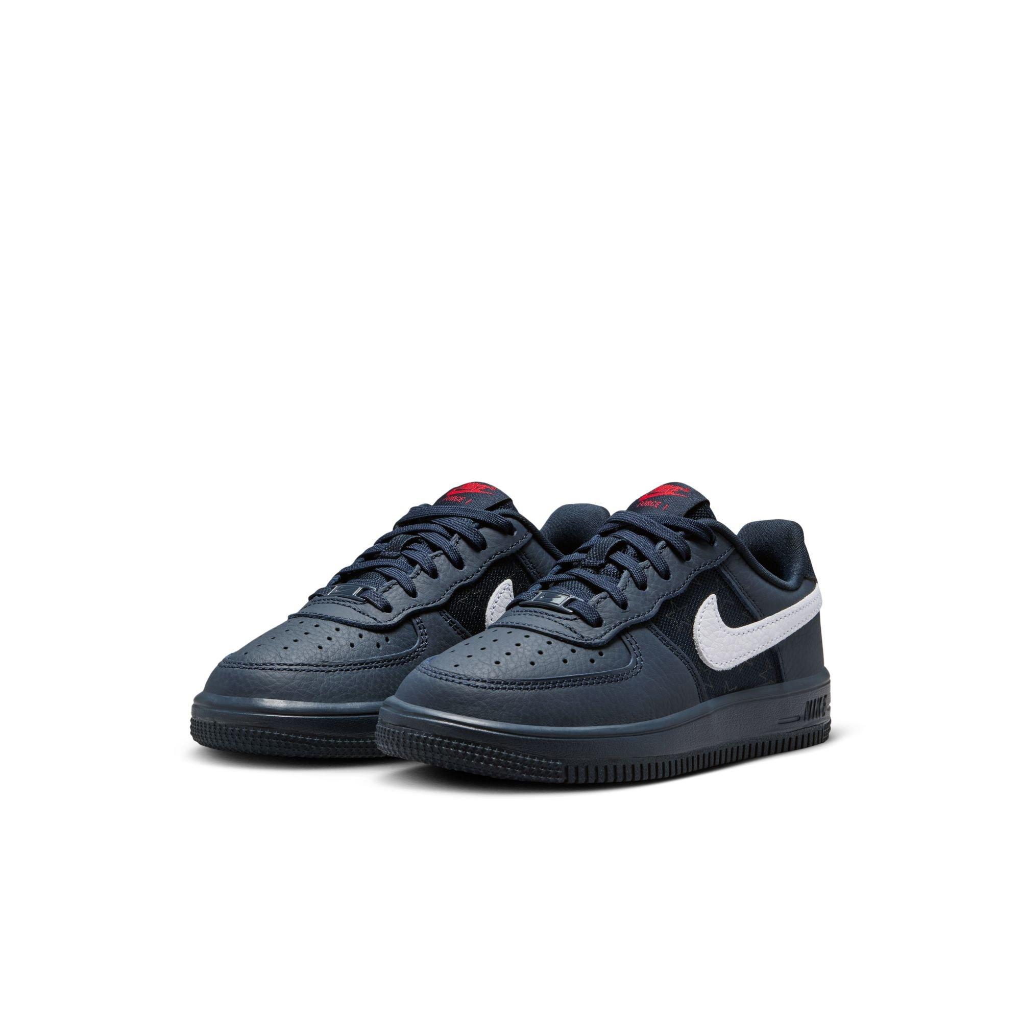 Nike Air Force 1 "Dark Obsidian" Preschool Kids' Shoe - DARK OBSIDIAN/WHITE/BLACK/UNIVERSITY RED Thumbnail View 4