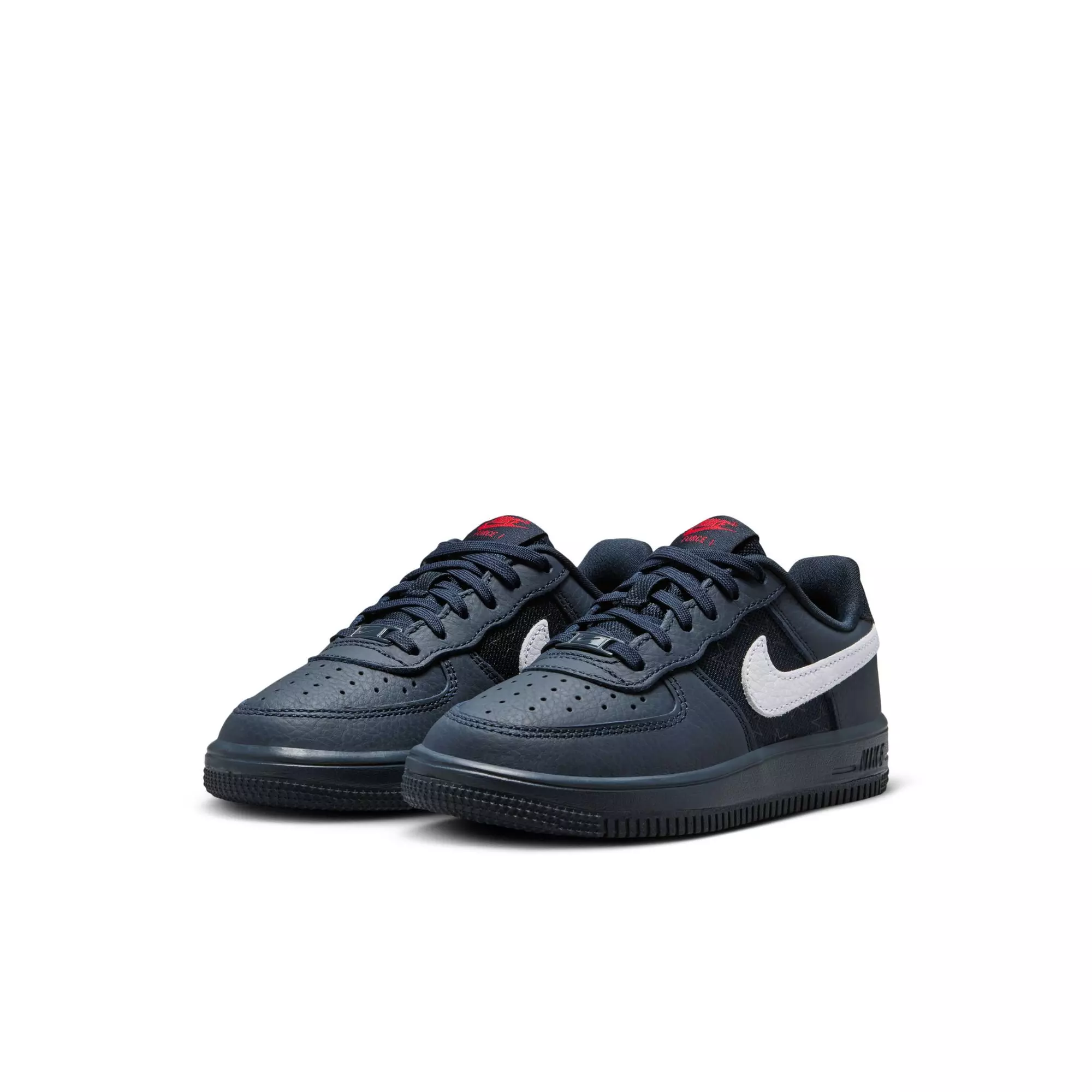 Nike Air Force 1 "Dark Obsidian" Preschool Kids' Shoe - DARK OBSIDIAN/WHITE/BLACK/UNIVERSITY RED
