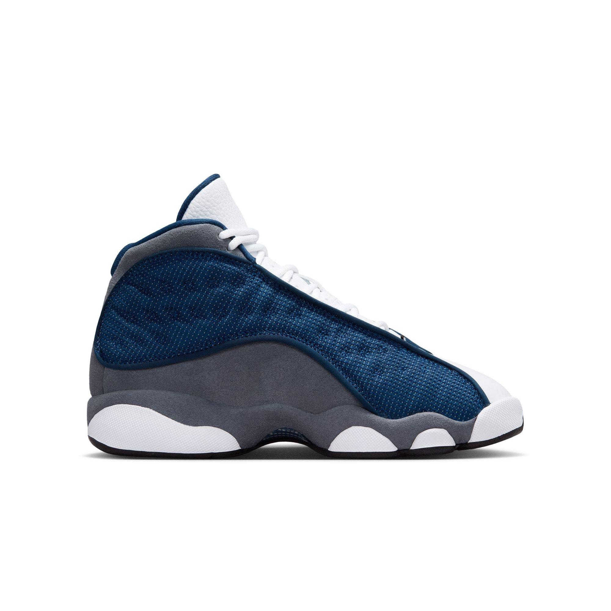 Jordan 13 Retro "Navy and Flint Grey" Grade School Kids' Shoe - NAVY/UNIVERSITY BLUE/FLINT GREY/WHITE