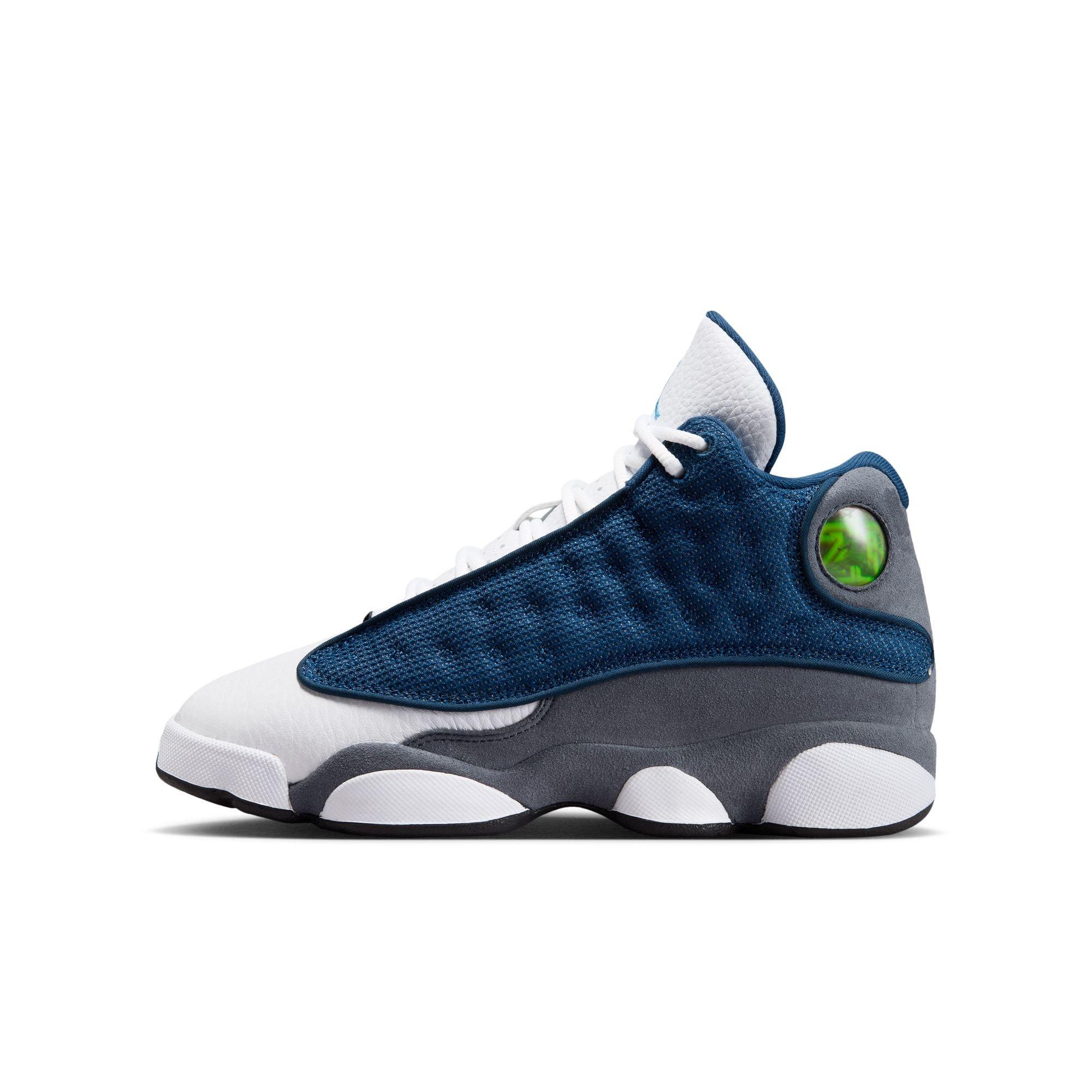 Jordan 13 Retro "Navy and Flint Grey" Grade School Kids' Shoe - NAVY/UNIVERSITY BLUE/FLINT GREY/WHITE