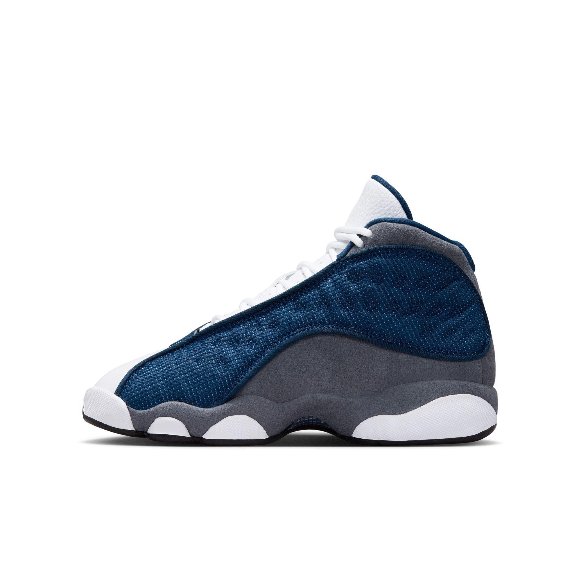 Jordan 13 Retro "Navy and Flint Grey" Grade School Kids' Shoe - NAVY/UNIVERSITY BLUE/FLINT GREY/WHITE