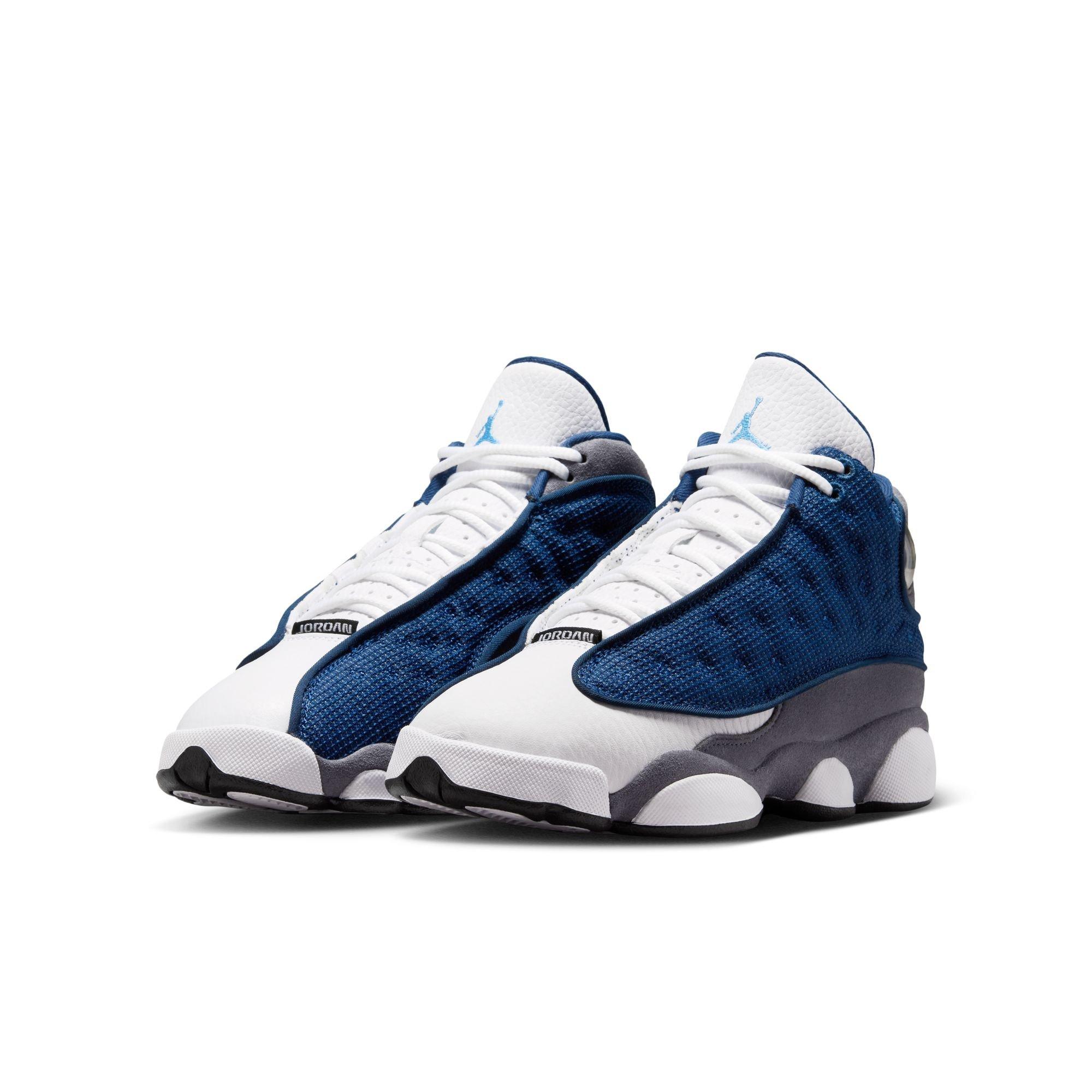 Jordan 13 Retro "Navy and Flint Grey" Grade School Kids' Shoe - NAVY/UNIVERSITY BLUE/FLINT GREY/WHITE