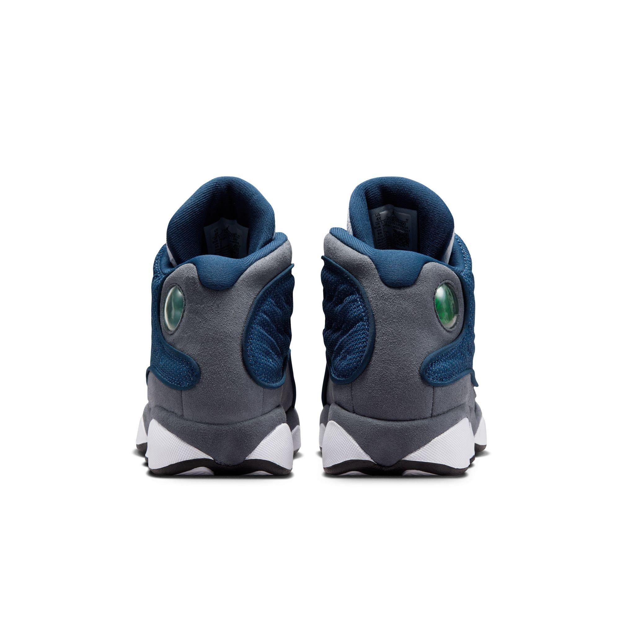 Jordan 13 Retro "Navy and Flint Grey" Grade School Kids' Shoe - NAVY/UNIVERSITY BLUE/FLINT GREY/WHITE