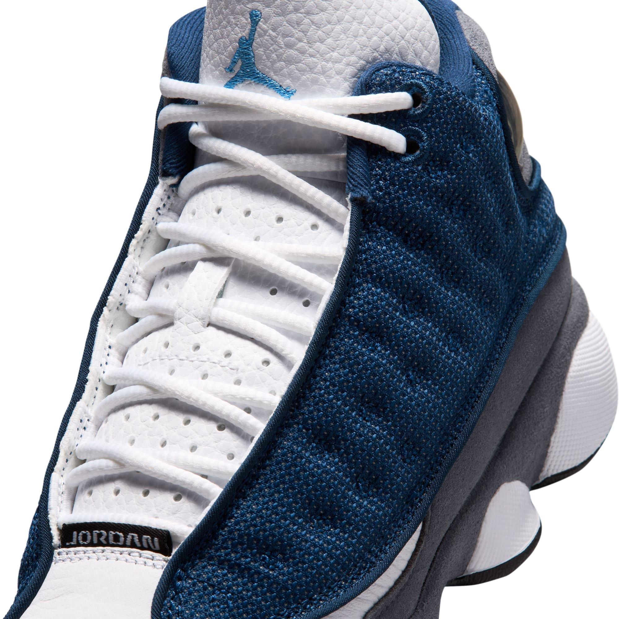 Jordan 13 Retro "Navy and Flint Grey" Grade School Kids' Shoe - NAVY/UNIVERSITY BLUE/FLINT GREY/WHITE