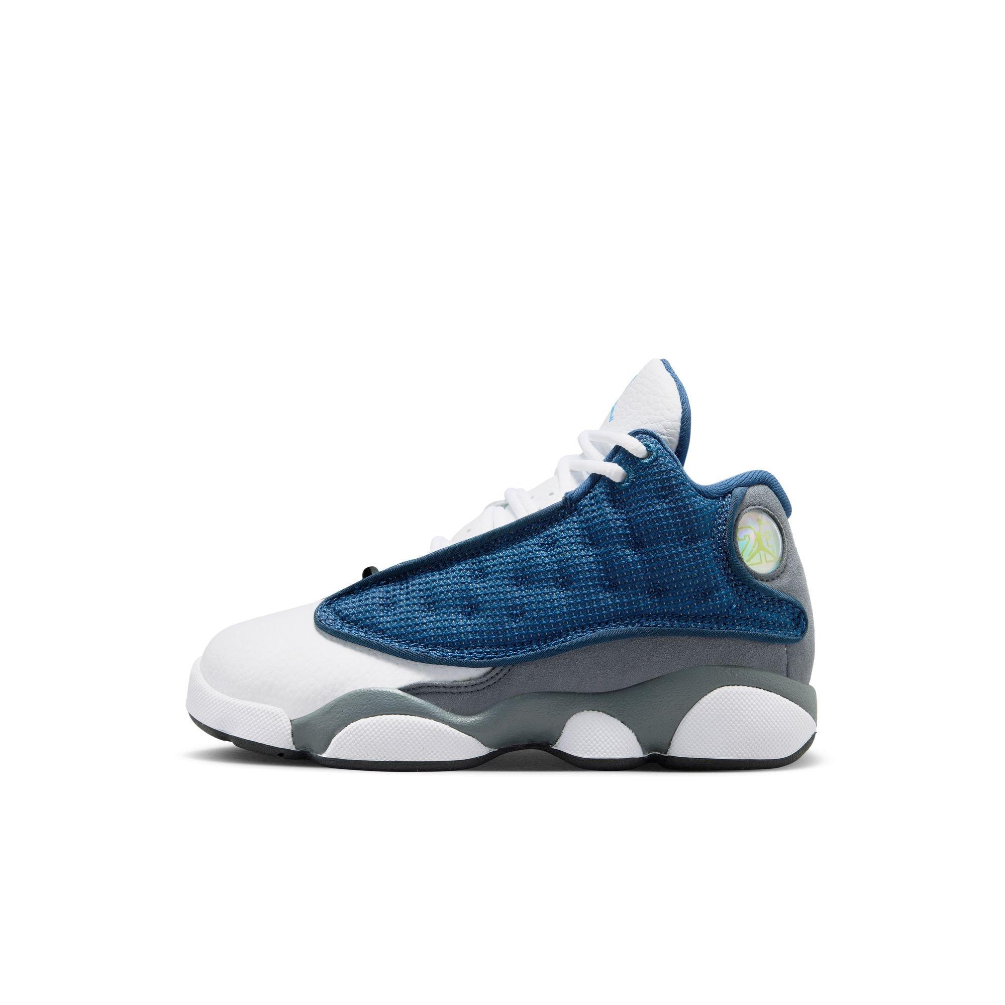 Jordan 13 Retro "Navy and Flint Grey" Preschool Kids' Shoe - NAVY/UNIVERSITY BLUE/FLINT GREY/WHITE