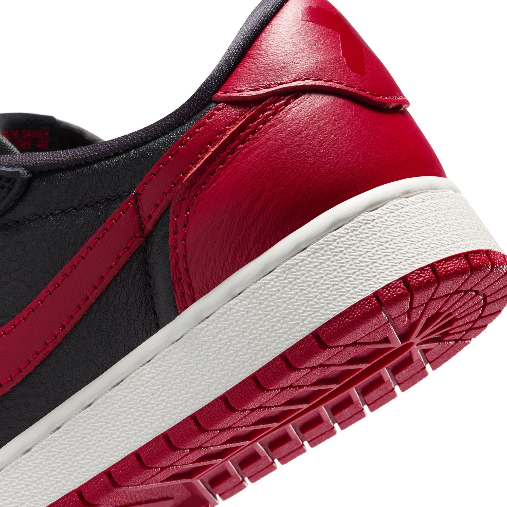 Jordan 1 Low OG "Banned" Grade School Kids' Shoe - BLACK/VARSITY RED/SUMMIT WHITE Thumbnail View 6