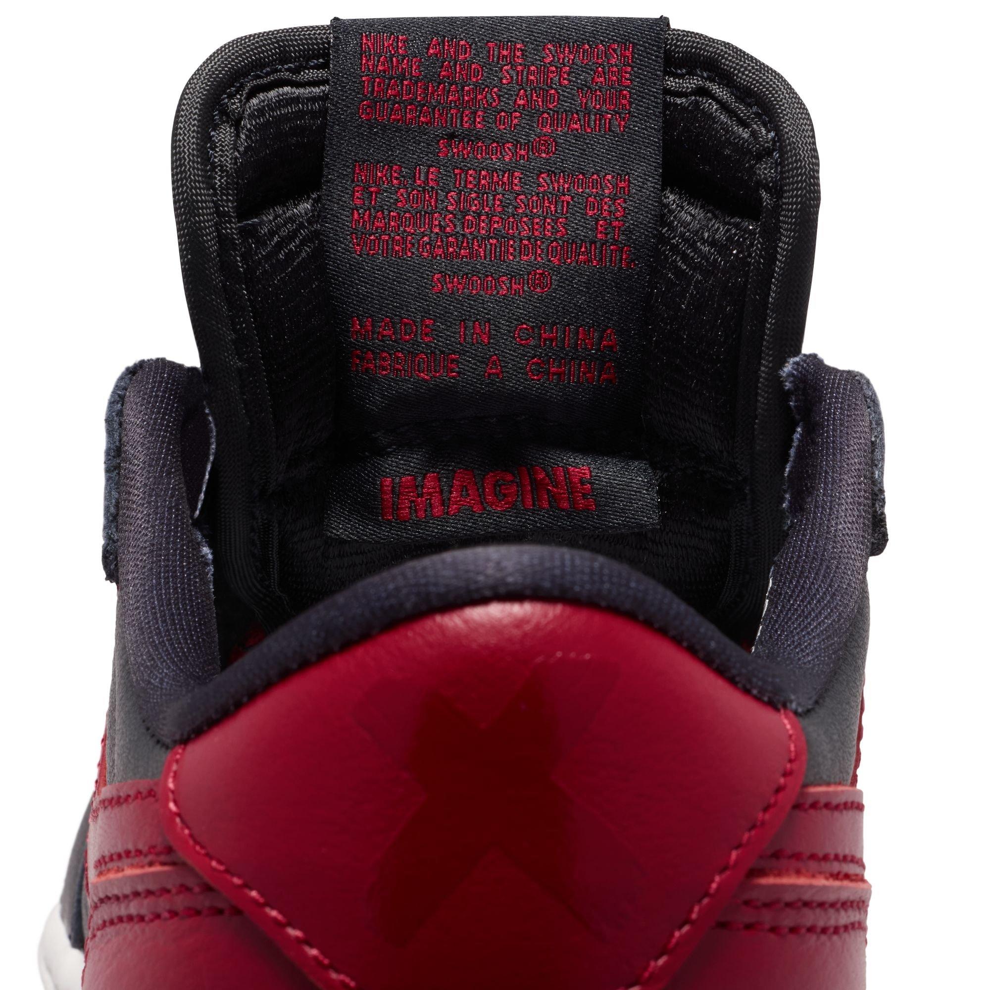 Jordan 1 Low OG "Banned" Grade School Kids' Shoe - BLACK/VARSITY RED/SUMMIT WHITE Thumbnail View 7