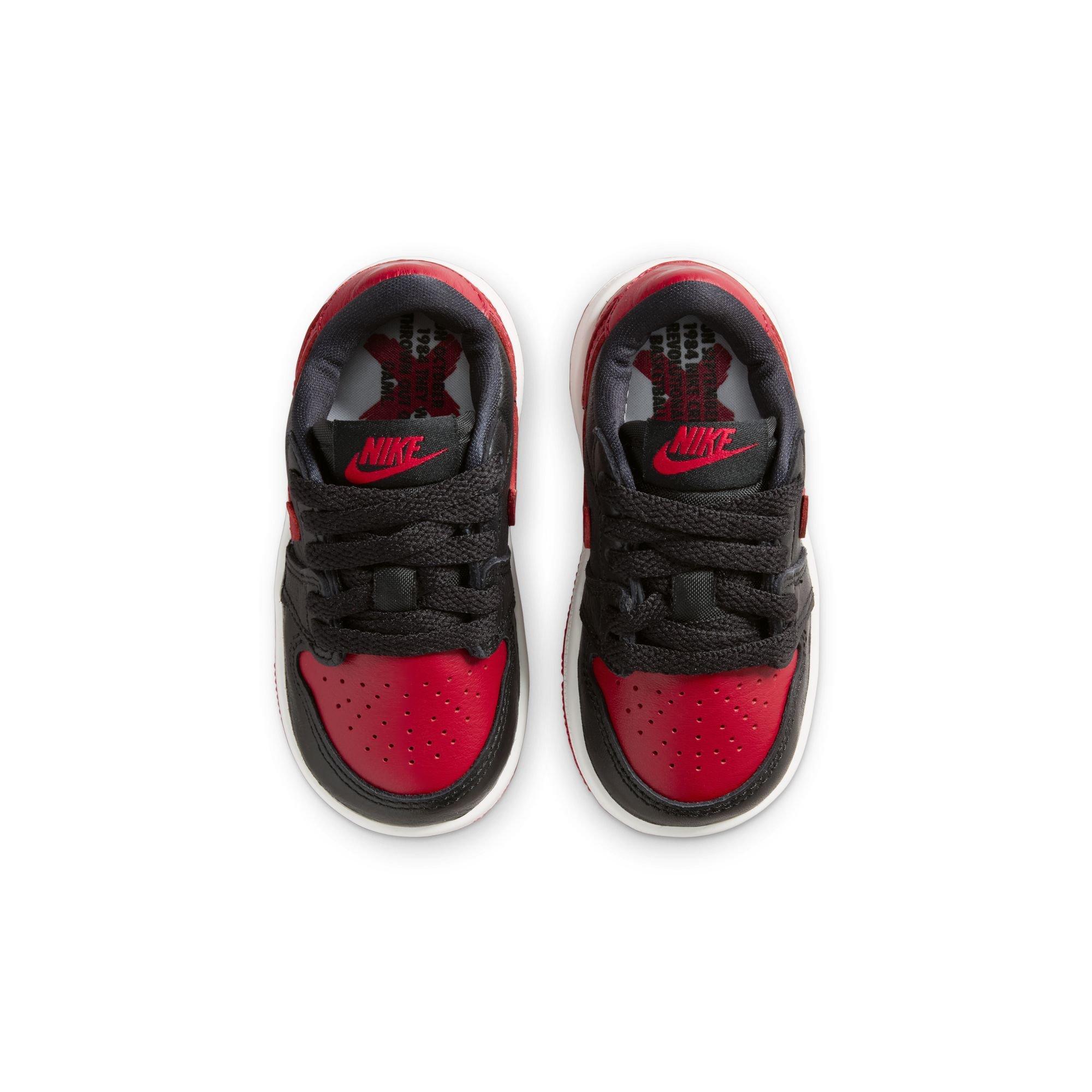 Jordan 1 Low OG "Banned" Toddler Kids' Shoe - BLACK/VARSITY RED/SUMMIT WHITE Thumbnail View 10