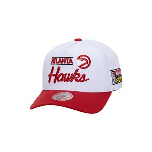 Mitchell & Ness Atlanta Hawks Bill Smack Snapback Hat-White/Red