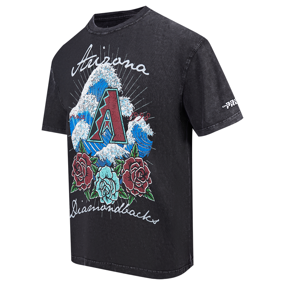 Pro Standard Arizona Diamondbacks Waves Roses Tee Shirt-Black - BLACK Thumbnail View 3