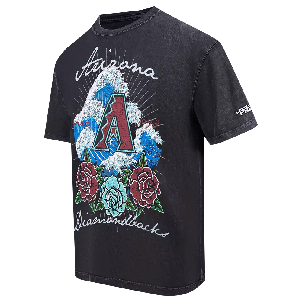 Pro Standard Arizona Diamondbacks Waves Roses Tee Shirt-Black - BLACK