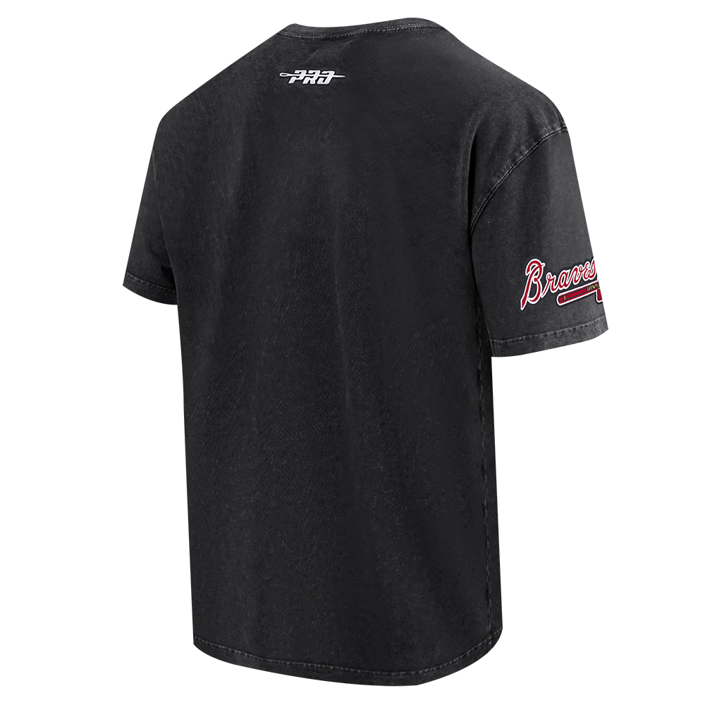 Pro Standard Atlanta Braves Waves Roses Tee Shirt-Black - BLACK Thumbnail View 4