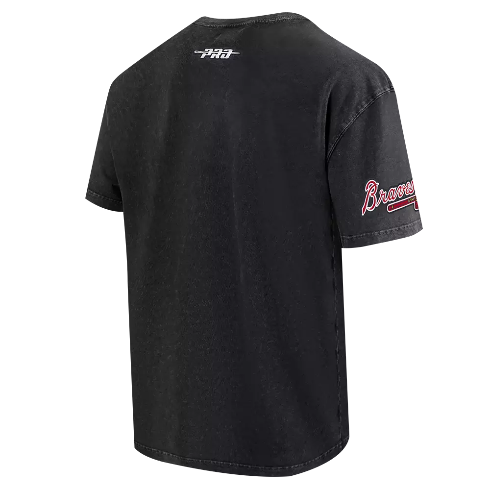 Pro Standard Atlanta Braves Waves Roses Tee Shirt-Black - BLACK