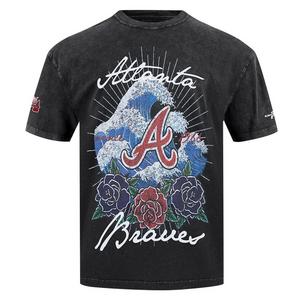 Pro Standard Atlanta Braves Waves Roses Tee Shirt-Black