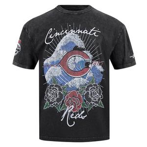 Pro Standard Cincinnati Reds Waves Roses Tee Shirt-Black