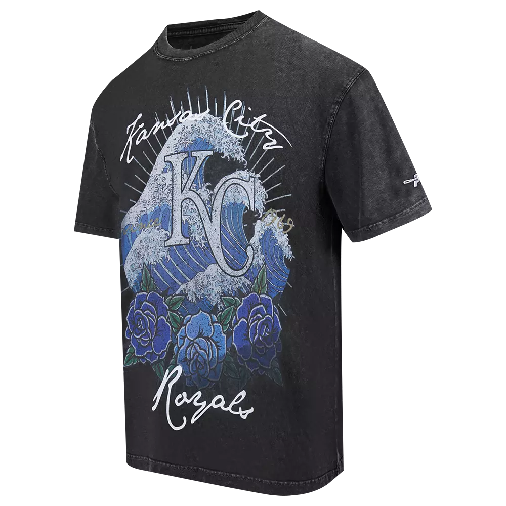 Pro Standard Kansas City Royals Waves Roses Tee Shirt - Black - BLACK
