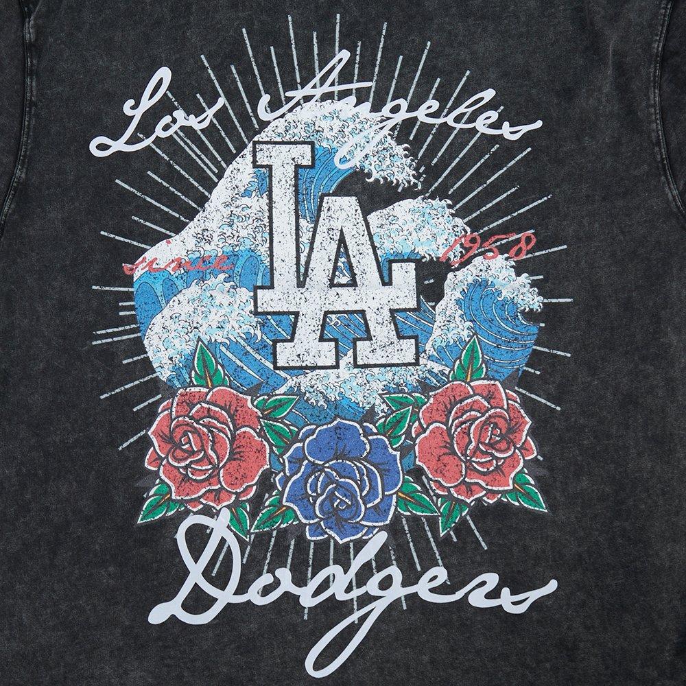 Pro Standard Los Angeles Dodgers Waves Roses Tee Shirt-Black - BLACK Thumbnail View 5