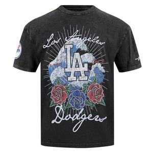Pro Standard Los Angeles Dodgers Waves Roses Tee Shirt-Black