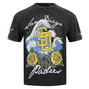 Pro Standard San Diego Padres Waves Roses Tee Shirt-Black