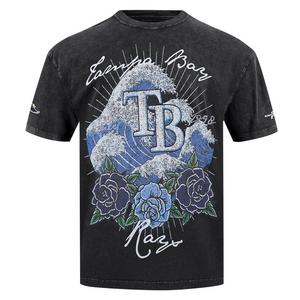 Pro Standard Tampa Bay Rays Waves Roses Tee Shirt-Black