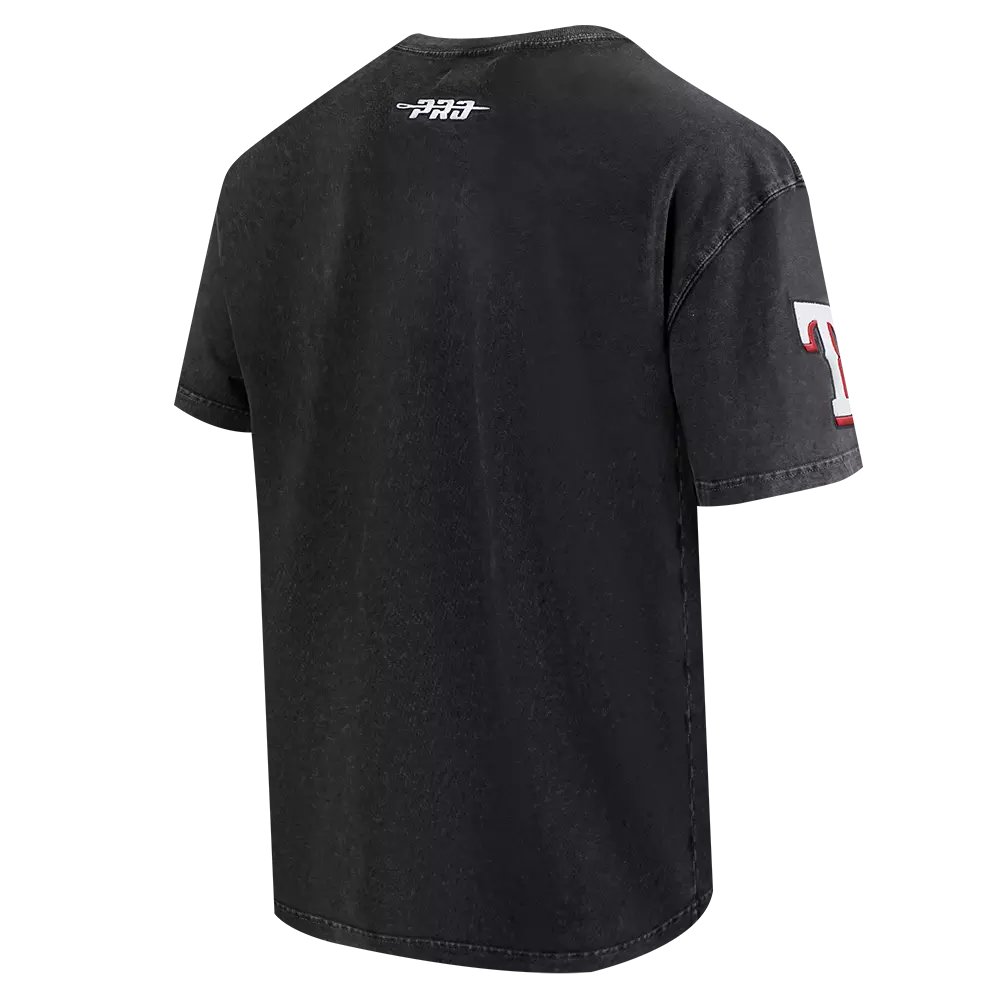 Pro Standard Texas Rangers Waves Roses Tee Shirt-Black - BLACK