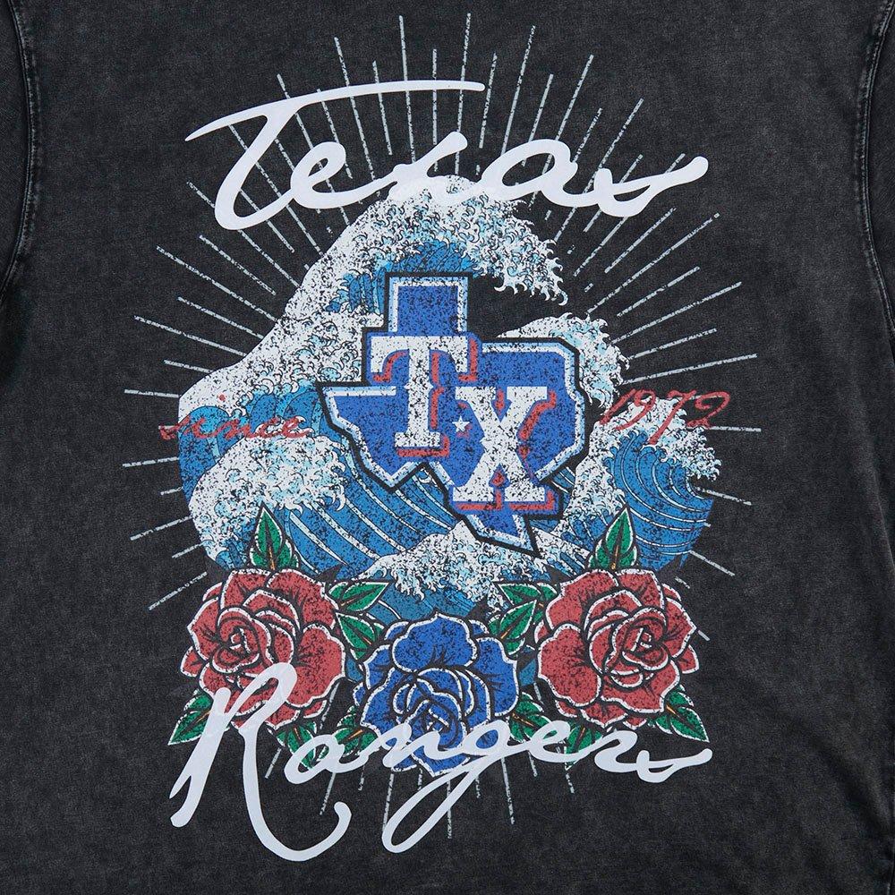 Pro Standard Texas Rangers Waves Roses Tee Shirt-Black - BLACK Thumbnail View 5