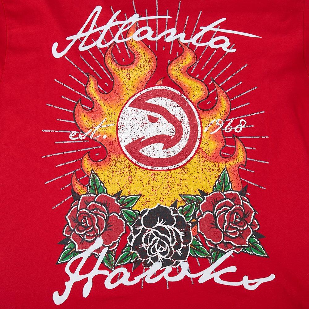 Pro Standard Atlanta Hawks Fire Roses Tee Shirt-Red - RED Thumbnail View 5