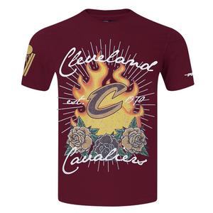 Pro Standard Cleveland Cavaliers Fire Roses Tee Shirt-Maroon