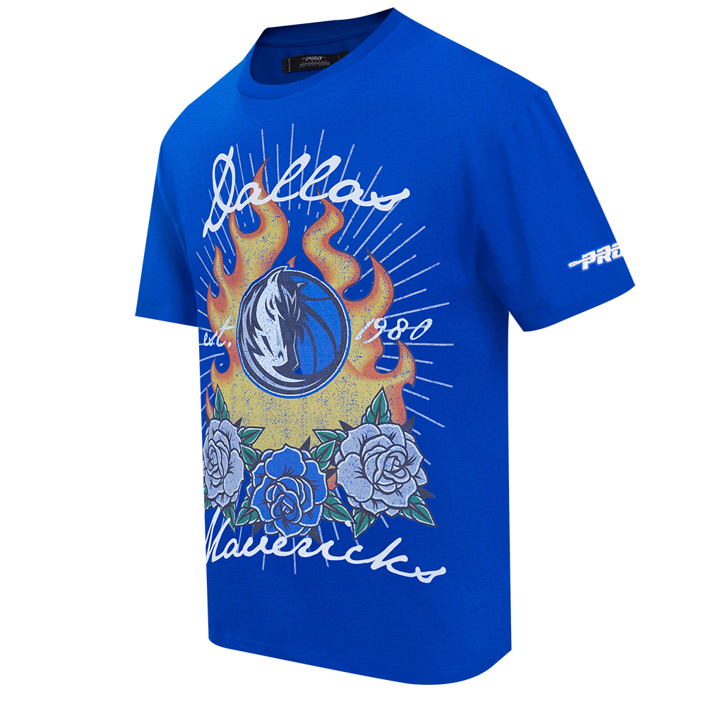 Pro Standard Dallas Mavericks Fire Roses Tee Shirt-Blue - BLUE Thumbnail View 3