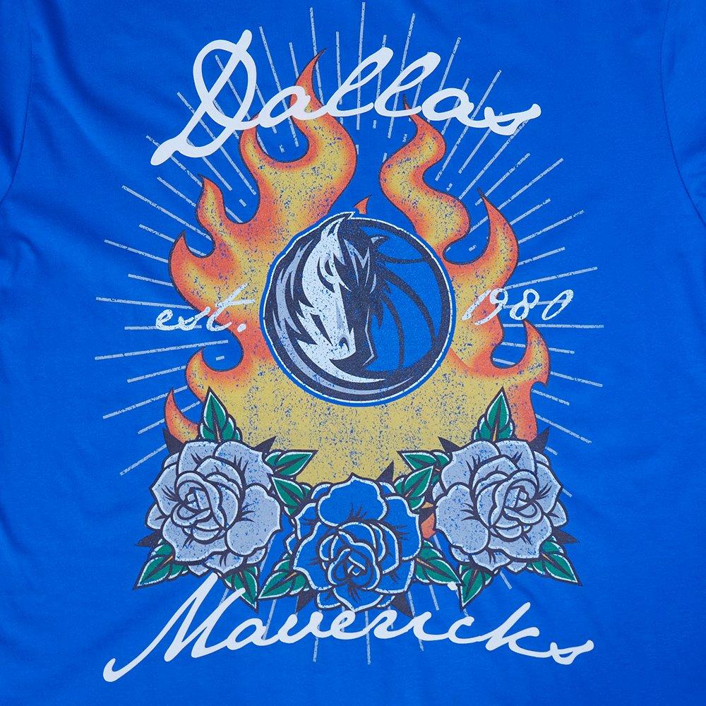 Pro Standard Dallas Mavericks Fire Roses Tee Shirt-Blue - BLUE Thumbnail View 5