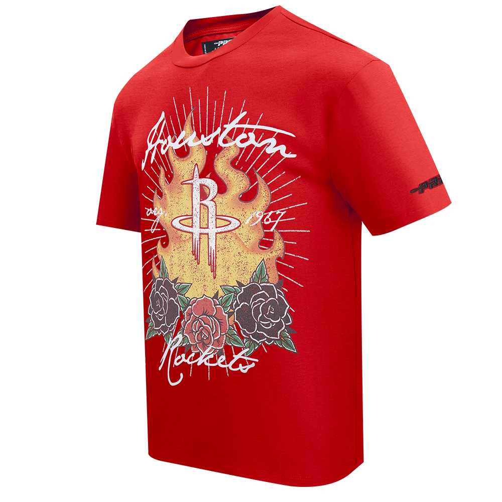 Pro Standard Houston Rockets Fire Roses Tee Shirt-Red - RED Thumbnail View 3