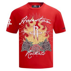 Pro Standard Houston Rockets Fire Roses Tee Shirt-Red