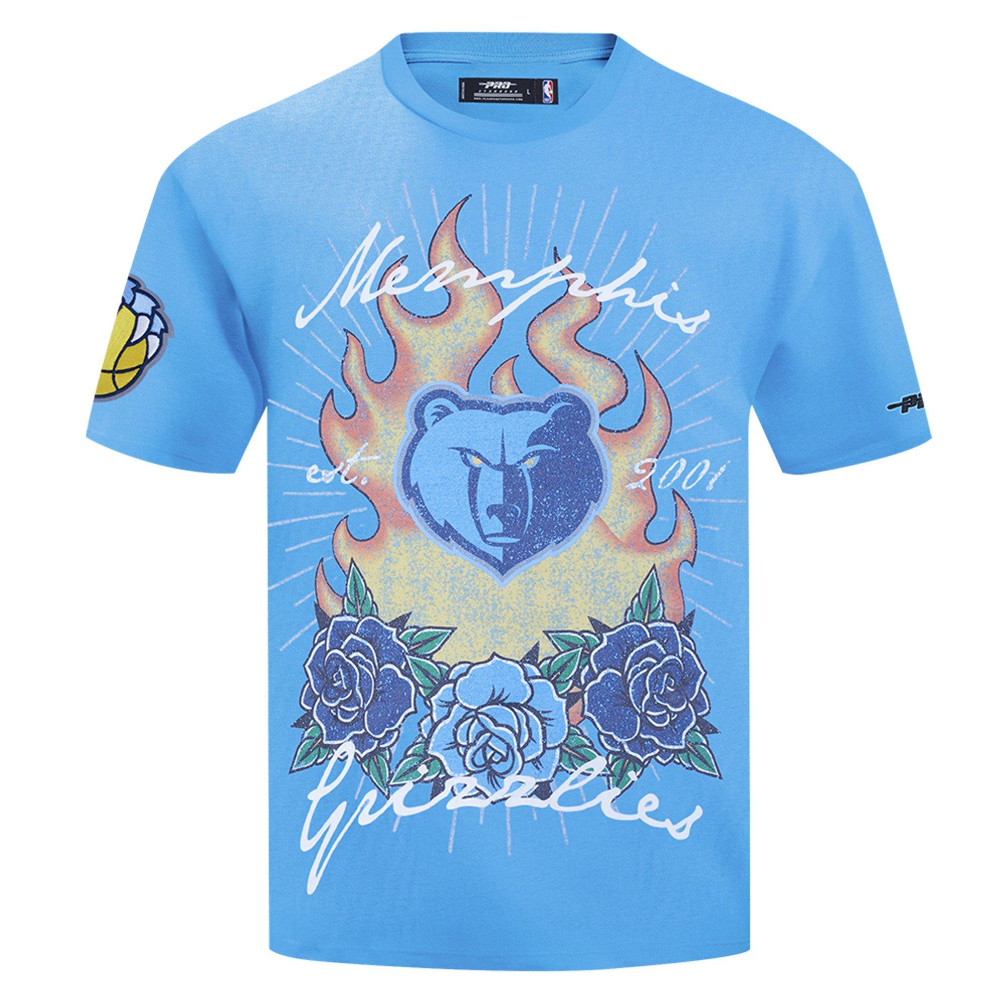 Pro Standard Memphis Grizzlies Fire Roses Tee Shirt-Light Blue - LT BLUE Thumbnail View 1