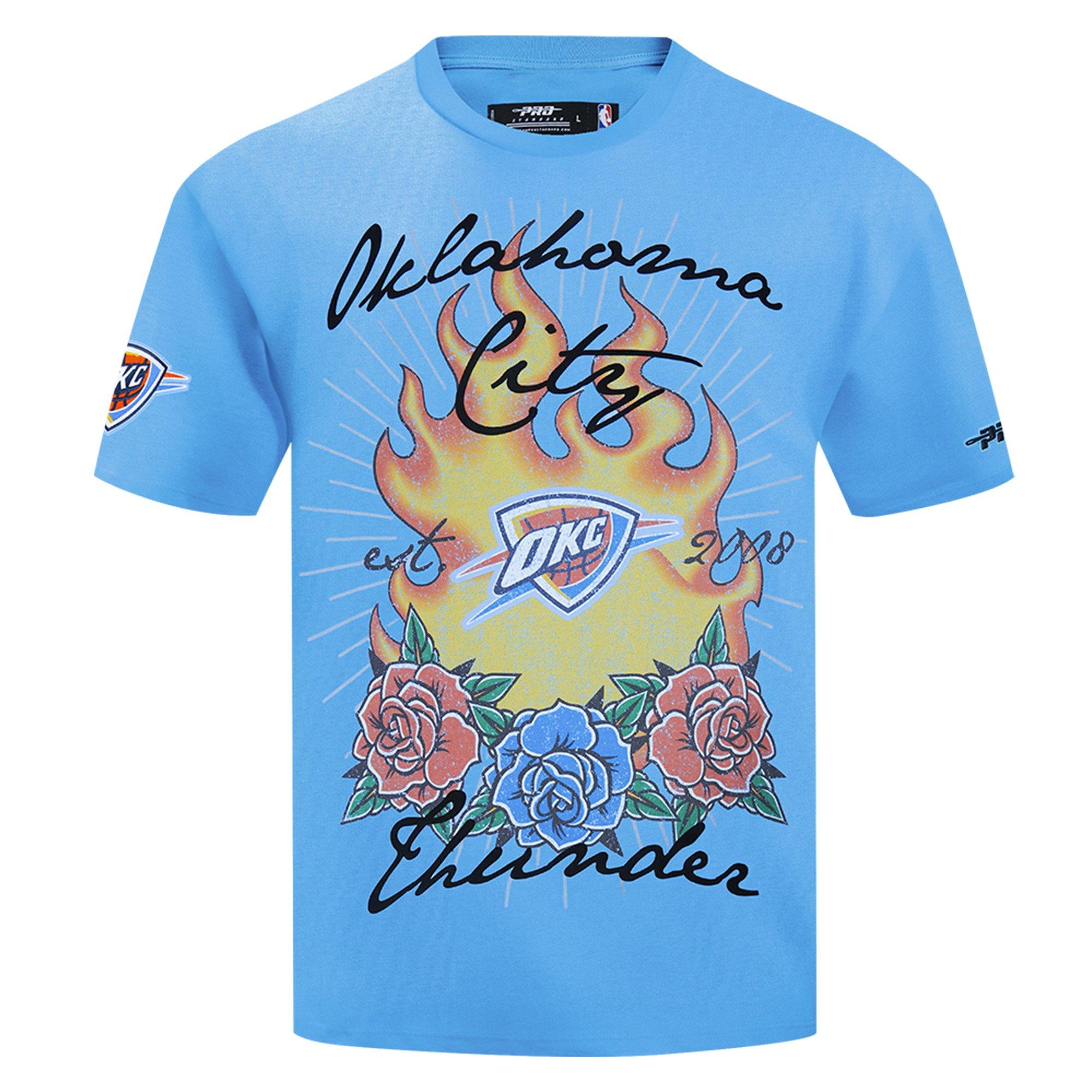 Pro Standard Oklahoma City Thunder Fire Roses Tee Shirt-Light Blue - LT BLUE Thumbnail View 1