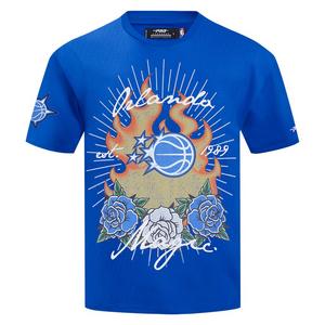 Pro Standard Orlando Magic Fire Roses Tee Shirt-Blue