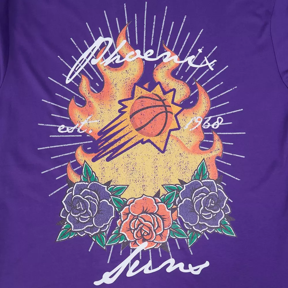 Pro Standard Phoenix Suns Fire Roses Tee Shirt-Purple - PURPLE