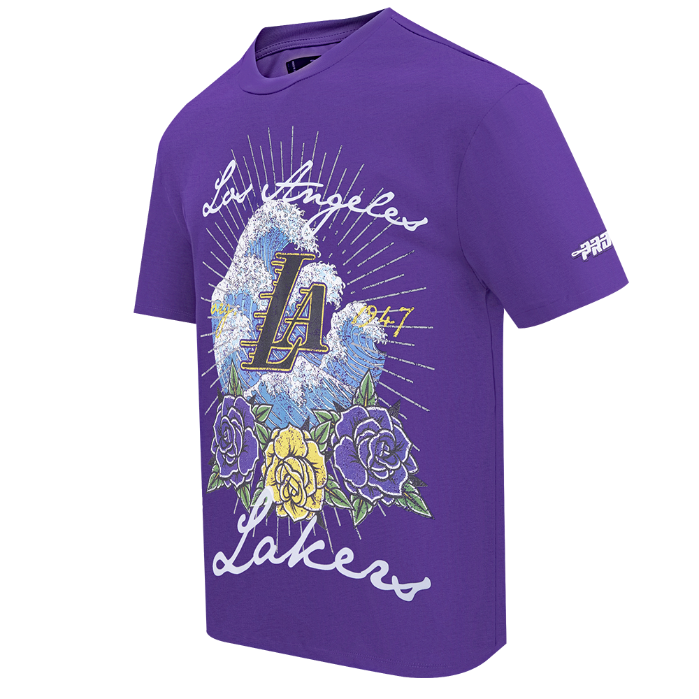 Pro Standard Los Angeles Lakers Fire Roses Tee Shirt-Purple - PURPLE Thumbnail View 3