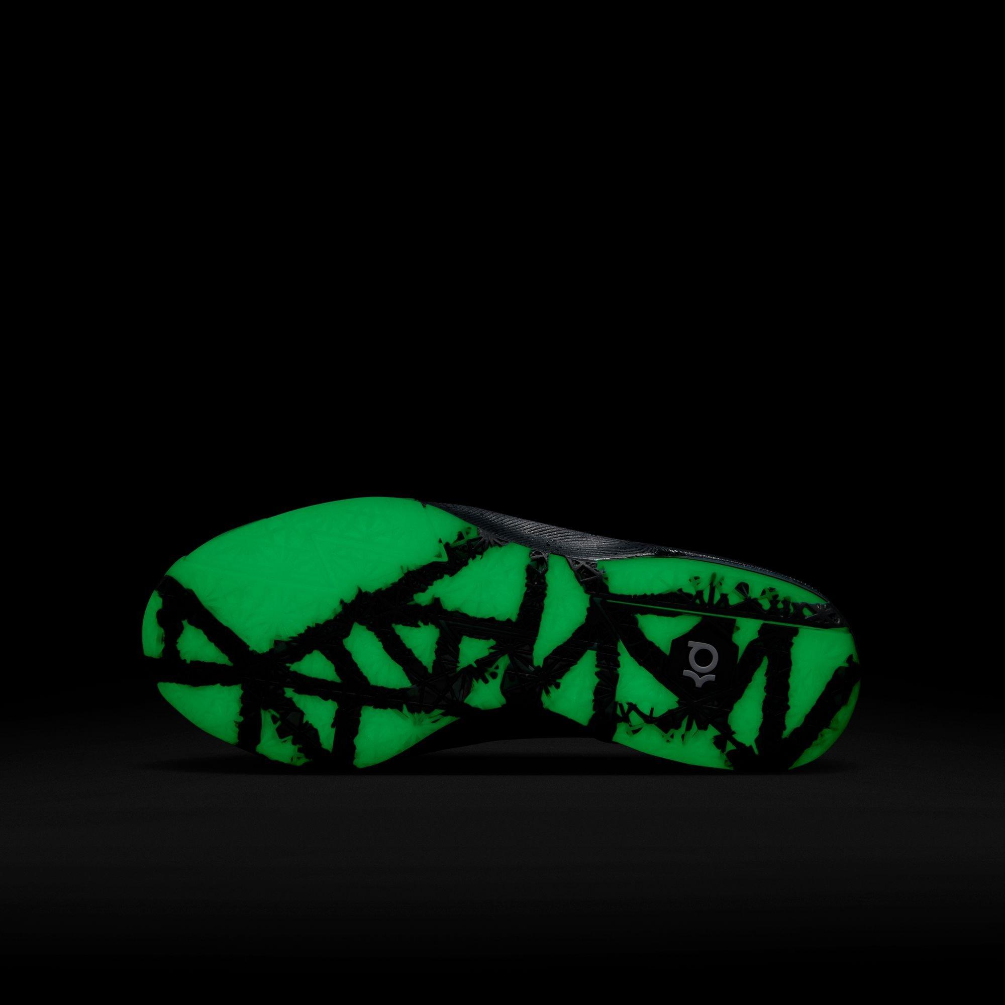 Nike Zoom KD 6 "All-Star Illusion" Grade School Kids' Basketball Shoe - GREEN GLOW/BLACK Thumbnail View 14