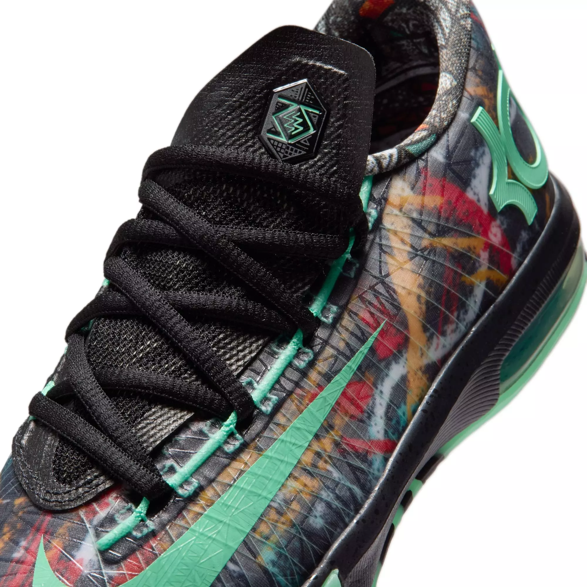 Nike Zoom KD 6 "All-Star Illusion" Grade School Kids' Basketball Shoe - GREEN GLOW/BLACK