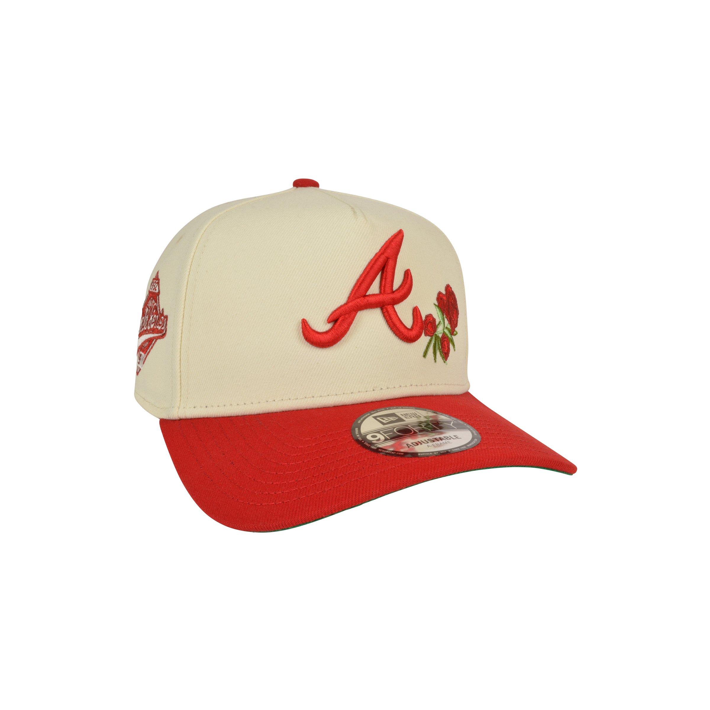 New Era Atlanta Braves 9FORTY A-Frame Roses Snapback Hat-White/Red - WHITE/RED Thumbnail View 2