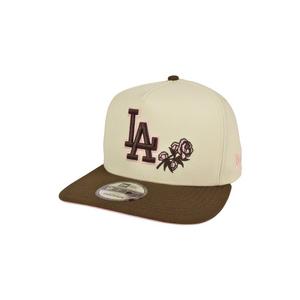 New Era Los Angeles Dodgers 9FIFTY A-Frame Roses Snapback Hat-Brown/Pink
