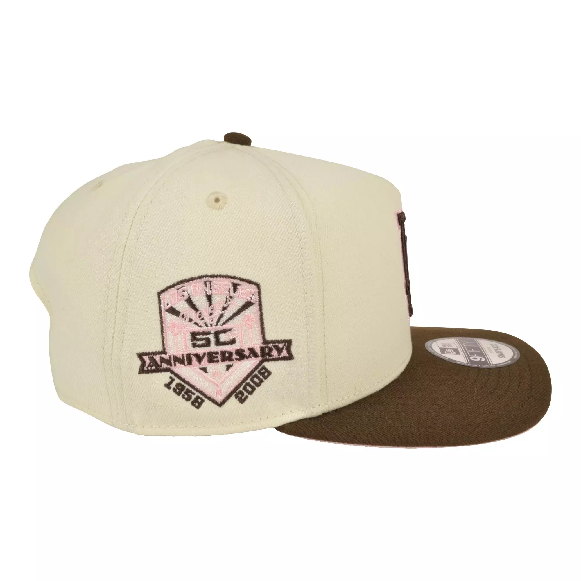 New Era Los Angeles Dodgers 9FIFTY A-Frame Roses Snapback Hat - Brown/Pink - BROWN/PINK