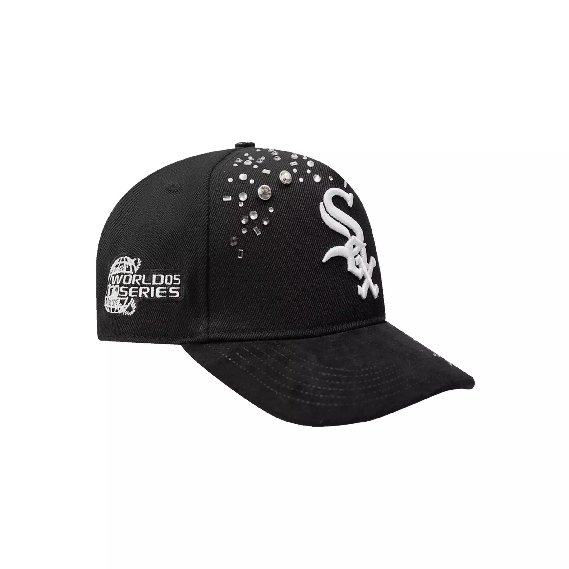Pro Standard Chicago White Sox Iced Out Snapback Hat - Black - BLACK