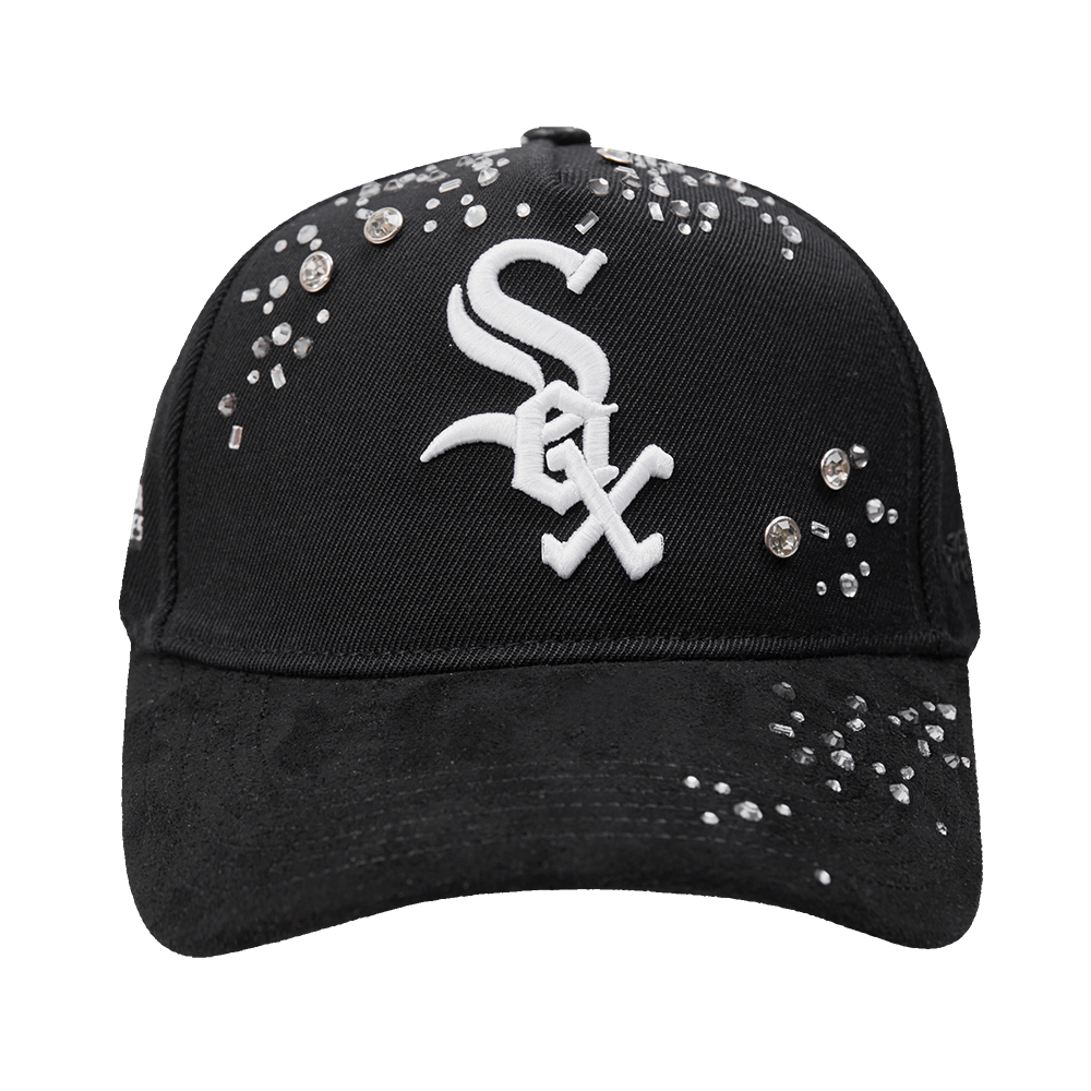 Pro Standard Chicago White Sox Iced Out Snapback Hat - Black - BLACK Thumbnail View 3