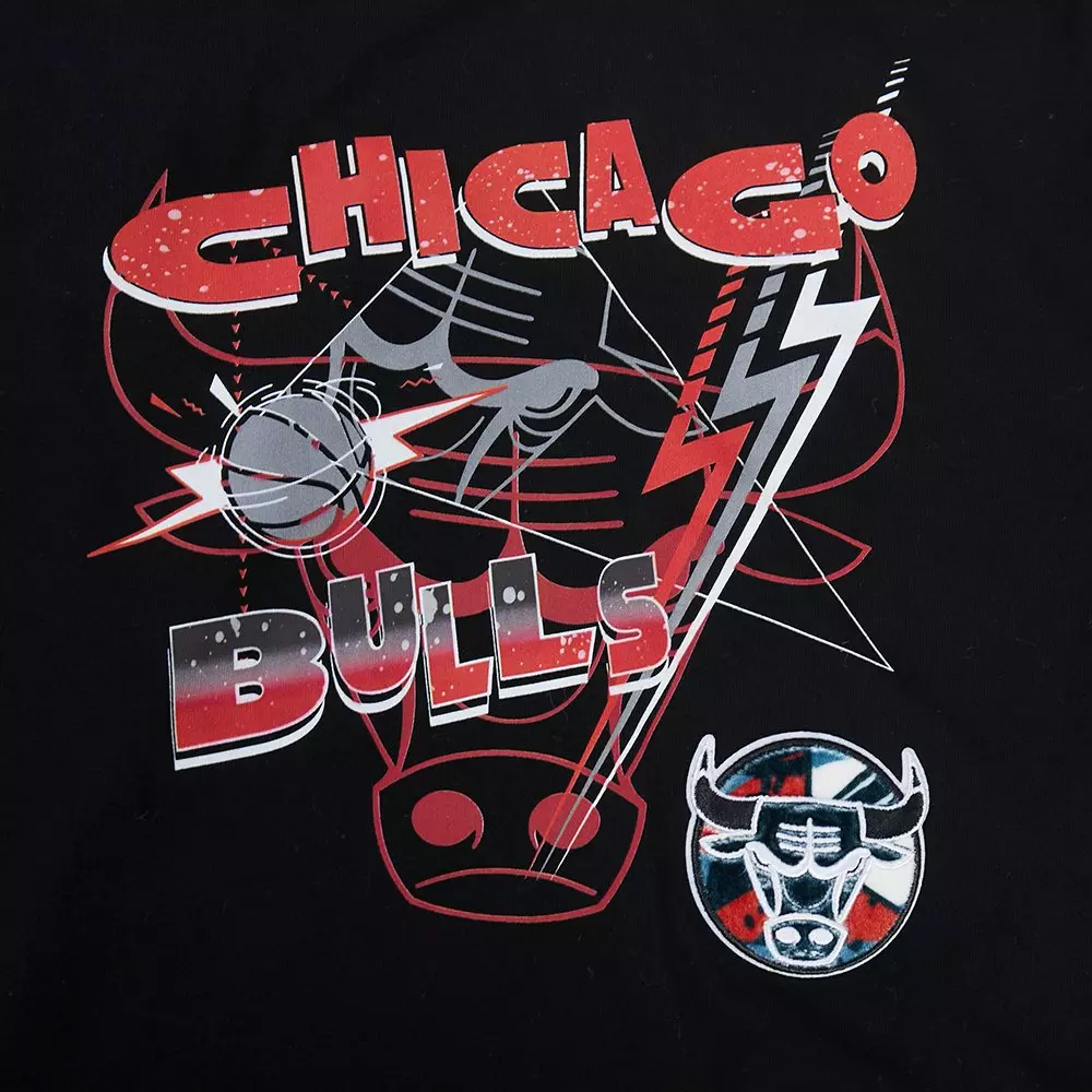 Pro Standard Chicago Bulls Big Boys Splatter Drop Shoulder Tee-Black - BLACK