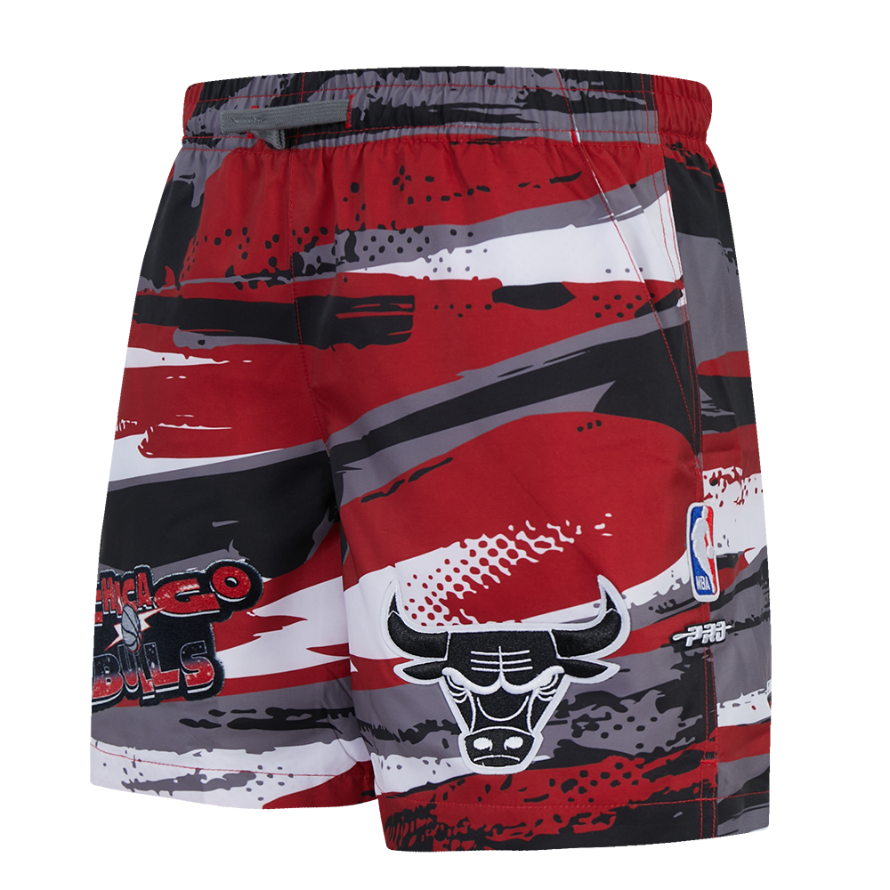 Pro Standard Chicago Bulls Big Boys All Over Print Red Splatter Woven Shorts